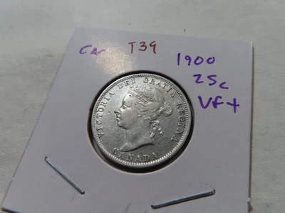 T39 Canada 1900 Silver 25 Cents VF+ - Image 1 of 2