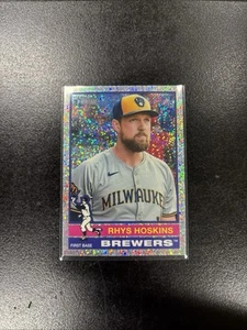 2025 Topps Heritage - Chrome Silver Sparkle - #291 - Rhys Hoskins - Brewers - Picture 1 of 2