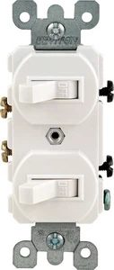Leviton 05224-2WS 15A 120/277V White Commercial Grade Toggle Combination Switch - Picture 1 of 1