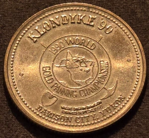 Klondyke 1990 World Gold Panning Championship Dawson City Yukon - RARE MEDAL! - Bild 1 von 2
