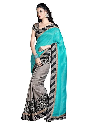 Fancy Designer Bollywood saree with stitched blouse & fall-Half saree style - Image 1 of 4