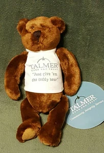 2011 LOGO BEAR PLUSH TEDDY T SHIRT TALMER BANK ADVERTISING 9" NWT STUFFED ANIMAL - Picture 1 of 5