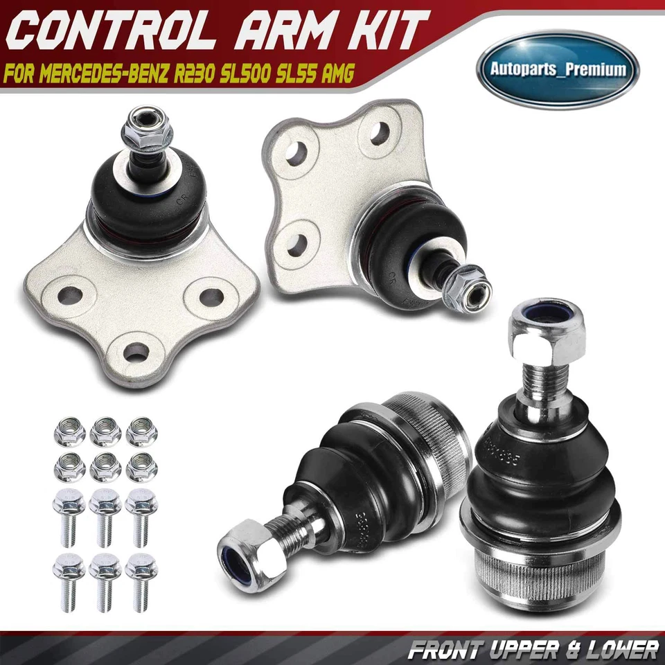 Kit de rótula superior e inferior delantera de 4 piezas para Mercedes-Benz R230 SL500 SL55 AMG Foto 1 de 4