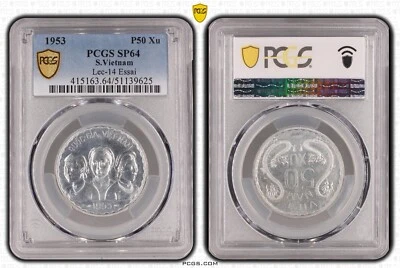 50 Xu Essai Quoc Gia Viet Nam Coins PCGS SP-64 Vintage Rare_LDP Shop. - Image 1 of 2