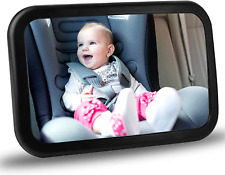 Largest Most Stable Baby Mirror for Car - Crystal Clear View, Shatterproof, Rear