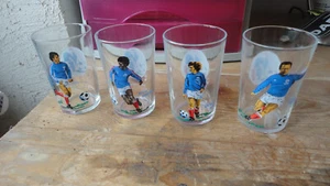 LOT DE 4 RARES VERRES A MOUTARDE WORLD CUP 1978 FFF EQUIPE DE FRANCE - Picture 1 of 3