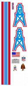 Houston Oilers Football Helm Vinyl Aufkleber volle Größe - Bild 1 von 1