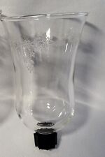 Homco Cathedral Clear Etched Floral Glass Peg Votive Candle Holder 4 1/2" Tall