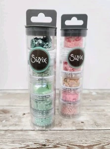 Sizzix Lot Of 2 Cherry Blossom & Green Tea Embellishments Sequins and Beads Tube - Picture 1 of 3