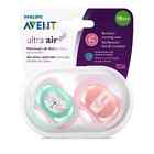 2-Pack Philips Avent Ultra Air Pacifiers, 18+ Months, Pink/Green - SCF349/15