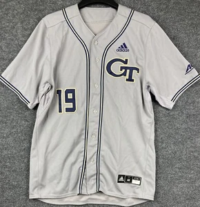 Adidas Large 44 Authentic Grey Georgia Tech Yellow Jackets NCAA Baseball Jersey - Picture 1 of 10
