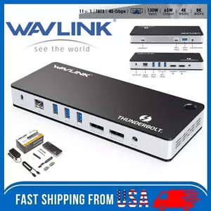 WAVLINK TYPE C DOCK LAPTOP DOCKING STATION HDMI DP VGA FOR LENOVO DELL HP MAC - Picture 1 of 11