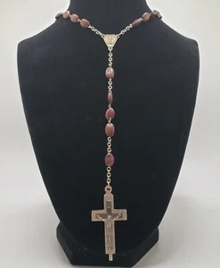Vintage Terra Catacomb Italian Spina Christi Seed Rosary 1950s Crucifix Roma - Picture 1 of 24