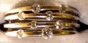 14K SOLID WHITE GOLD, GENUINE DIAMOND BAND XW8 - Picture 1 of 5
