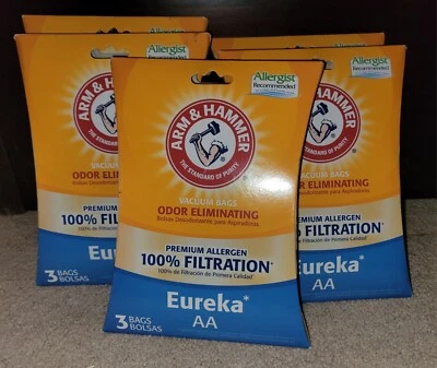 Lot Of 5 New Packages Of Arm & Hammer Odor Eliminating Vacuum Bags Eureka AA - Image 1 of 2