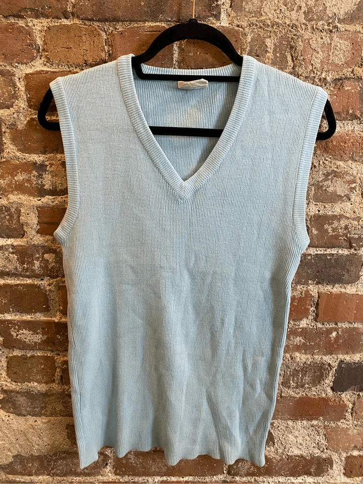 Chaleco Suéter Flecha Ropa Informal De Colección Azul Suave Cuello en V Damas Talla XL Foto 1 de 4