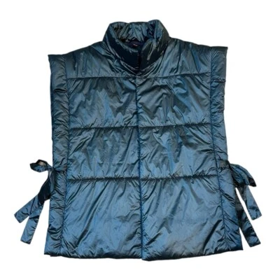 Chaleco acolchado Anthropologie Pilcro azul atado laterales sin mangas empaquetable para mujer talla OS Foto 1 de 3