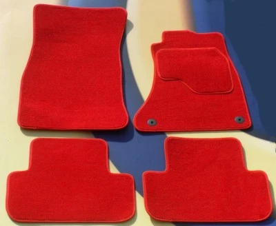 Car Mats for PEUGEOT 206 & GTi 180 1998-2006 Tailored BRIGHT RED Carpet  2 CLIPS - Image 1 of 2