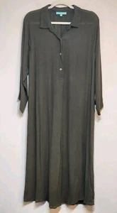 Melissa Odabash Dress Size XL Alesha Lone Sleeve Cover-Up Maxi Green - Picture 1 of 11