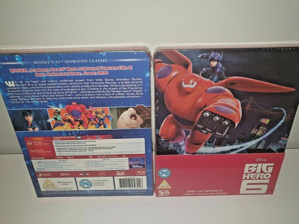 Disney Pixar's BIG HERO 6 3D+2D Blu-Ray Zavvi Exclusive OOP Steelbook New&Sealed - Image 1 of 1