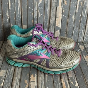 Brooks Adrenaline GTS 17 Shoes Women 9.5 Wide Running Sneaker Silver Purple - Picture 1 of 12