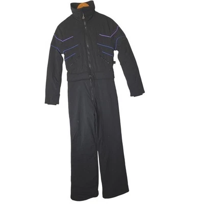 Obermeyer Roberta Ski Suit One Piece Black Purple Blue Accent Ladies M12 - Image 1 of 4