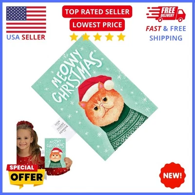 O cartão de brincadeira sem fim "Meowy Christmas" cartão de gato de Natal cartão de felicitações - Imagem 1 de 4