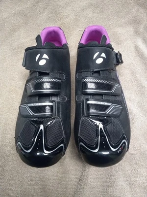 Sapatos de ciclismo Bontrager feminino tamanho 39 EUA 8 preto corrida DLX WSD Inform 435676 - Imagem 1 de 4