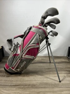 Top Flite Girl's Junior Complete 6 Pc Golf Club Set w/ Stand Bag- RH Pink Putter - Picture 1 of 14