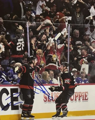 ¡Foto 8x10 firmada por Fabian ZETTERLUND & Jake SANDERSON! ¡¡Senadores de Ottawa!! Con certificado de autenticidad Foto 1 de 2