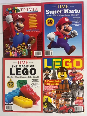 2025 Lot of 4 Magazine, SUPER MARIO Trivia, TIME LEGO, Complete Fan Guide - Image 1 of 2
