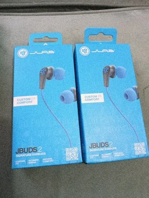 2 Sets JLab JBuds 2 Signature Earbuds Blue Noise Isolate 3 Size Tips Comfort Fit - Image 1 of 4