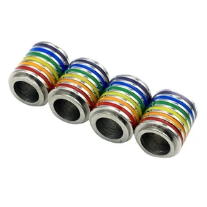 4pcs Edelstahl Regenbogen Anhänger Hohlzylinderrohr ohne Kette - Picture 1 of 12