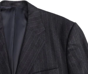 Ralph Lauren Purple Label Charcoal Striped Italian Blazer Jacket SportCoat 42 L - Picture 1 of 19