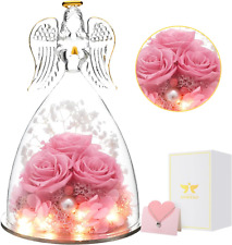 Christmas Angel Rose Gifts, Blessing Gifts, Angel Figurines with Real Rose Gifts