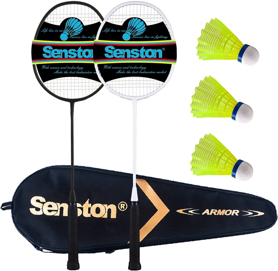 BESUCHE DEN SENSTON-STORE Senston Carbon Profi Badminton Set Leichtgewicht Badmintonschläger Badminton Sch