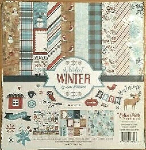 Winter Snow Snowman Sledding Cold Day Cocoa Echo Park Scrapbook Page Kit 12 x 12 - Image 1 of 1