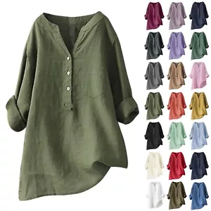 Women's Fashion Loose Solid Color Standing Collar Button Long Sleeve Sleeve - Picture 1 of 72
