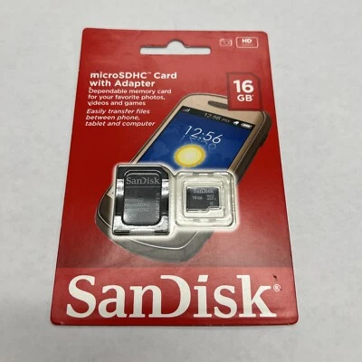 SanDisk 16 GB MicroSDHC CARD Easily Transfer Files or Storage - Image 1 of 2