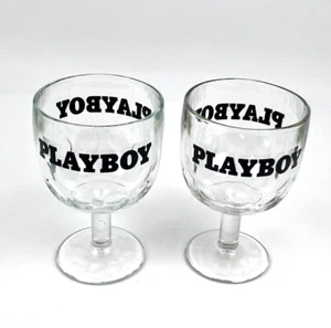 Vintage Playboy Grübchen Klarglas Bier Wasserkelch zwei verfügbar EUC!! - Bild 1 von 15