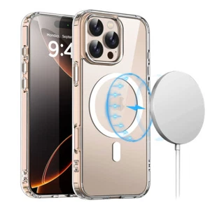 For iPhone 16 Pro Max/Plus MagSafe CaseClear Shockproof Cover, Magnetic Charger - Picture 1 of 14