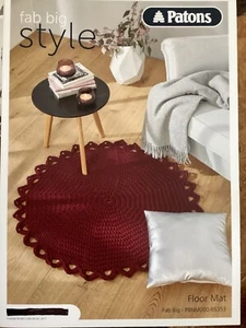 Crochet Rug or Floor Mat In Fab Big Yarn 35” Round Patons NEW - Picture 1 of 2