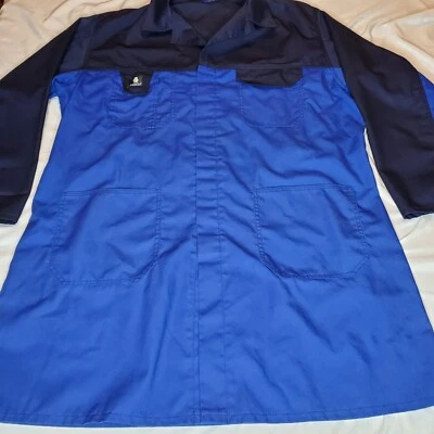 MASCOT COAT LONG Workwear Polyester Cotton Blend BLUE Pockets 27.5Wx40L - Image 1 of 4