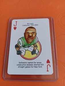 Mo Lewis Hero Decks Caricature Playing Card New York Jets NFL Football - Picture 1 of 2