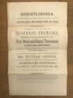 RARE 1867 Auction Catalogue Buiness Premises Spring Rd Brightlingsea  Essex
