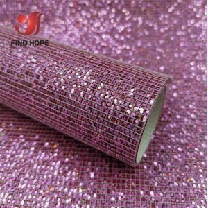 Plaid Sequin Glitter Fabric PU Leather For Sewing Clothing Packing Bag DIY - Picture 1 of 27