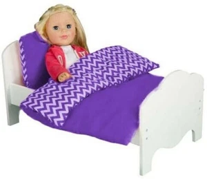 bkb Chevron Doll Bedding Set, Plum - Picture 1 of 2