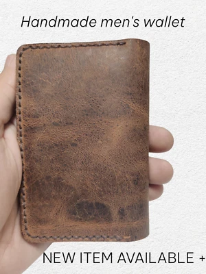 Handmade Geniune cowhide leather wallet for men, Leather money clip & Cardholder - Image 1 of 4