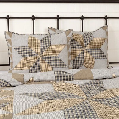 Retazos Dakota Star Farmhouse Azul Estándar Sham Country Broken Star Foto 1 de 4