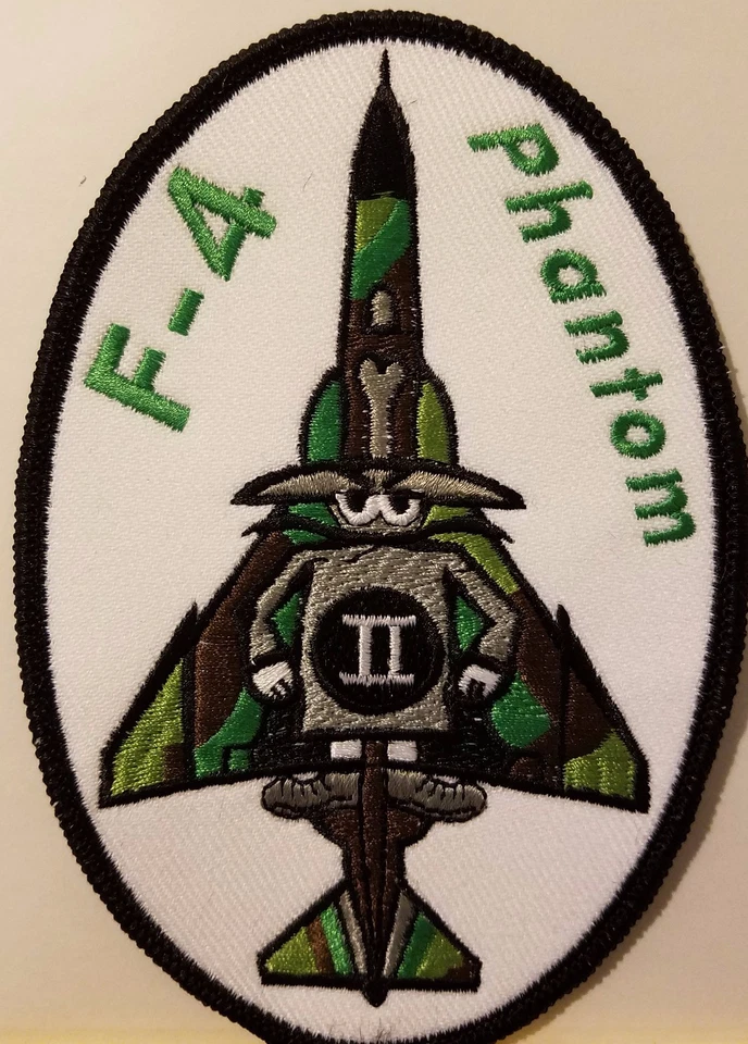 F-4 Phantom II Aircraft Patch Embroidered W/ Hook Adhesive Fastener Black Border - Image 1 of 1